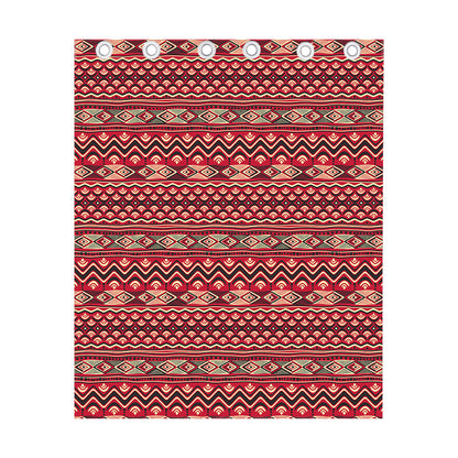 Red African Tribal Pattern Print Curtain