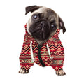 Red African Tribal Pattern Print Dog Zip Up Hoodie