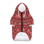 Red African Tribal Pattern Print Dog Zip Up Hoodie