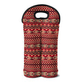 Red African Tribal Pattern Print Double Neoprene Wine Tote