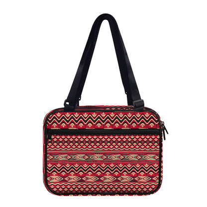 Red African Tribal Pattern Print Double Strap Bible Bag