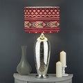 Red African Tribal Pattern Print Drum Lamp Shade