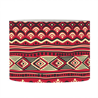 Red African Tribal Pattern Print Drum Lamp Shade