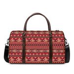 Red African Tribal Pattern Print Duffle Bag