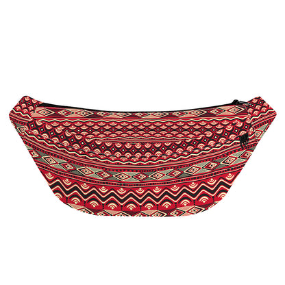 Red African Tribal Pattern Print Fanny Pack
