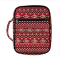 Red African Tribal Pattern Print Front Pocket Bible Bag