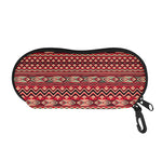 Red African Tribal Pattern Print Glasses Case