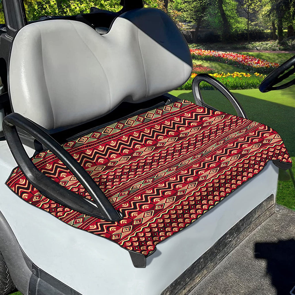 Red African Tribal Pattern Print Golf Cart Seat Cover