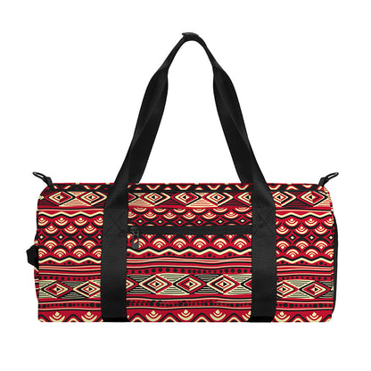 Red African Tribal Pattern Print Gym Bag