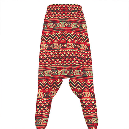 Red African Tribal Pattern Print Hammer Pants