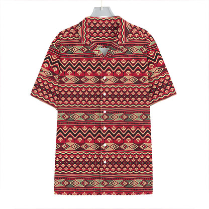 Red African Tribal Pattern Print Hawaiian Shirt