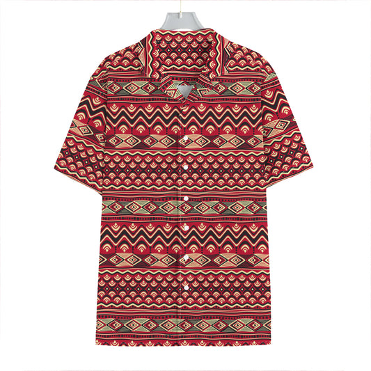 Red African Tribal Pattern Print Hawaiian Shirt