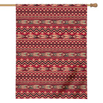 Red African Tribal Pattern Print House Flag