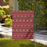 Red African Tribal Pattern Print House Flag