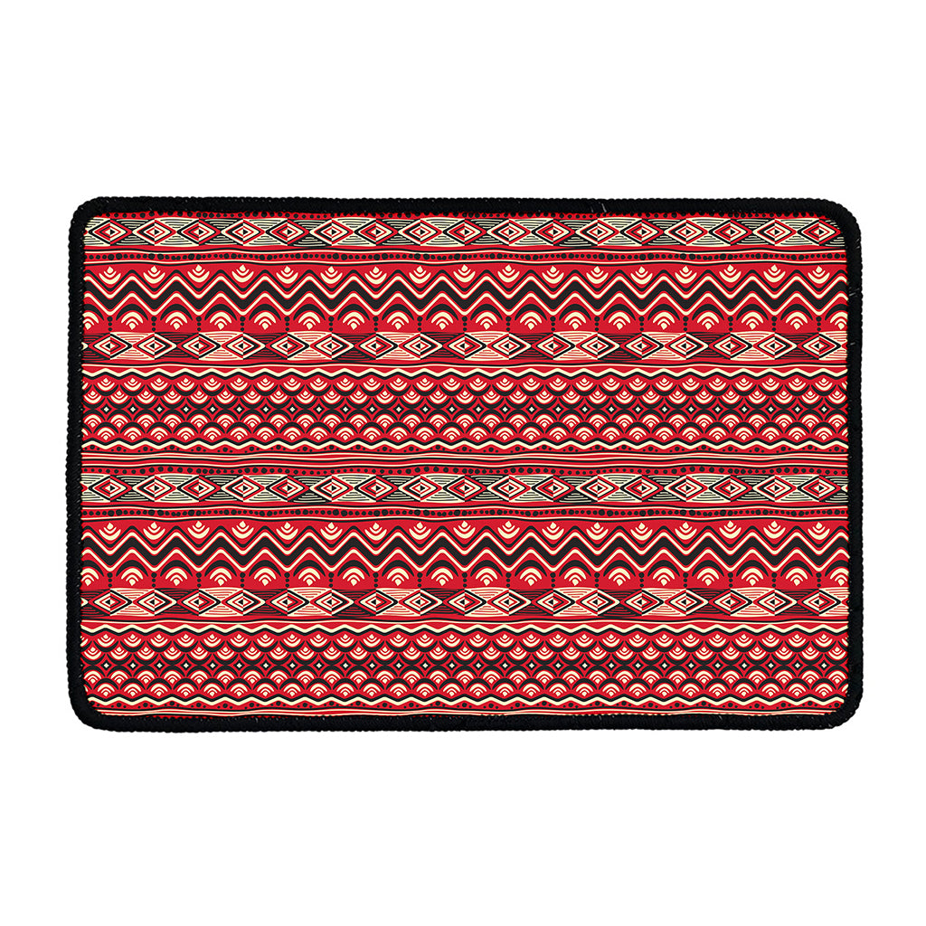Red African Tribal Pattern Print Kitchen Mat