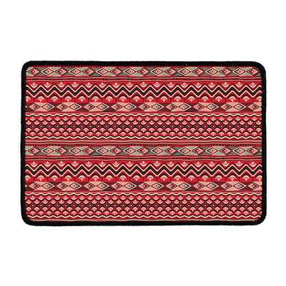 Red African Tribal Pattern Print Kitchen Mat