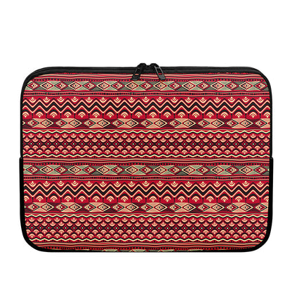 Red African Tribal Pattern Print Laptop Sleeve