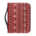 Red African Tribal Pattern Print Leather Bible Cover