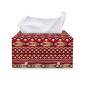 Red African Tribal Pattern Print Leather Tissue Box Cover