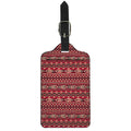Red African Tribal Pattern Print Luggage Tag