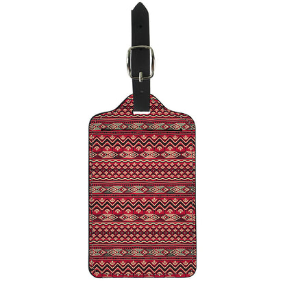 Red African Tribal Pattern Print Luggage Tag