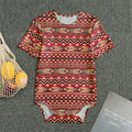 Red African Tribal Pattern Print Men's Bodysuit
