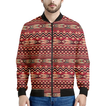 Red African Tribal Pattern Print Men's Bomber Jacket