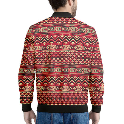 Red African Tribal Pattern Print Men's Bomber Jacket