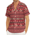 Red African Tribal Pattern Print Men's Deep V-Neck Shirt