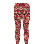 Red African Tribal Pattern Print Men's leggings