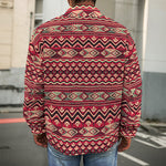 Red African Tribal Pattern Print Men's Shirt Jacket