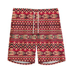Red African Tribal Pattern Print Men's Sports Shorts
