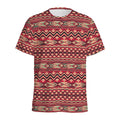 Red African Tribal Pattern Print Men's Athletic T-Shirt