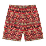 Red African Tribal Pattern Print Men's Swim Trunks