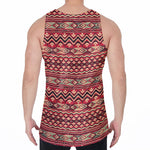 Red African Tribal Pattern Print Men's Velvet Tank Top