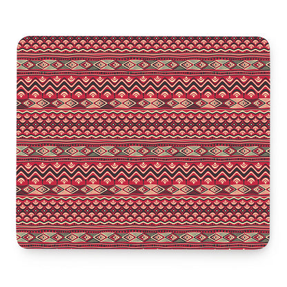 Red African Tribal Pattern Print Mouse Pad