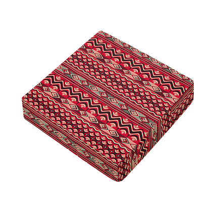 Red African Tribal Pattern Print Outdoor Seat Cushion Cover