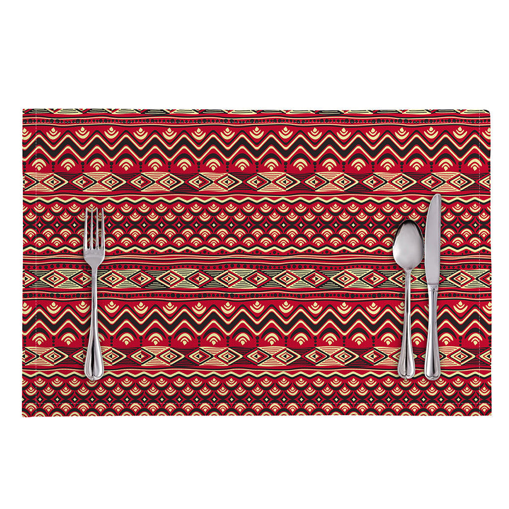 Red African Tribal Pattern Print Placemat