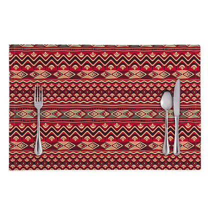 Red African Tribal Pattern Print Placemat