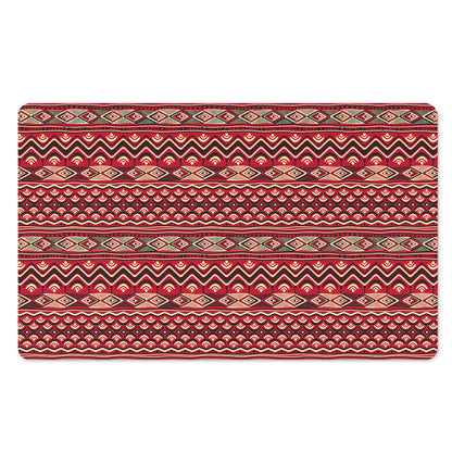 Red African Tribal Pattern Print Polyester Doormat