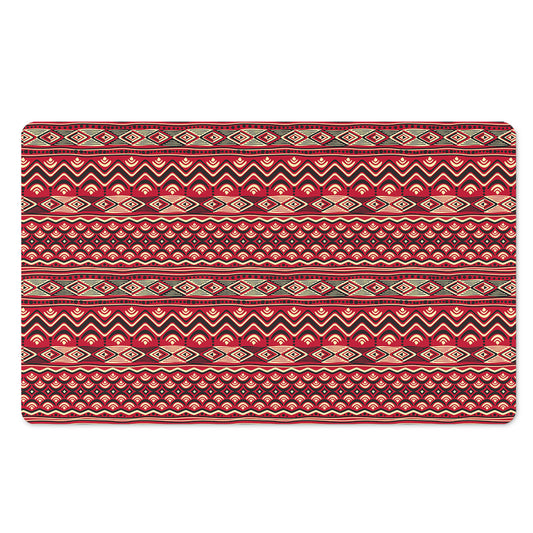 Red African Tribal Pattern Print Polyester Doormat