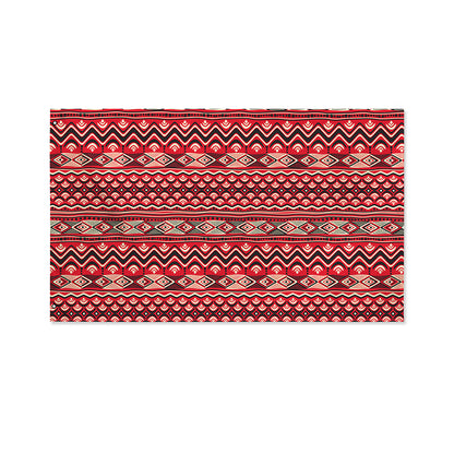 Red African Tribal Pattern Print Polyester Flag