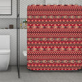 Red African Tribal Pattern Print Polyester Shower Curtain