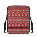 Red African Tribal Pattern Print Rectangular Crossbody Bag