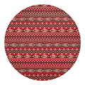 Red African Tribal Pattern Print Round Blanket
