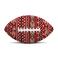Red African Tribal Pattern Print Rugby Ball
