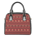 Red African Tribal Pattern Print Shoulder Handbag
