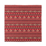 Red African Tribal Pattern Print Silk Bandana