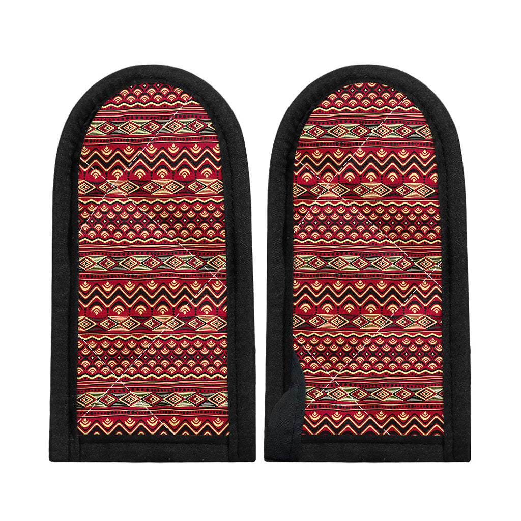 Red African Tribal Pattern Print Skillet Handle Cover