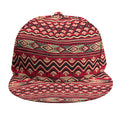 Red African Tribal Pattern Print Snapback Cap